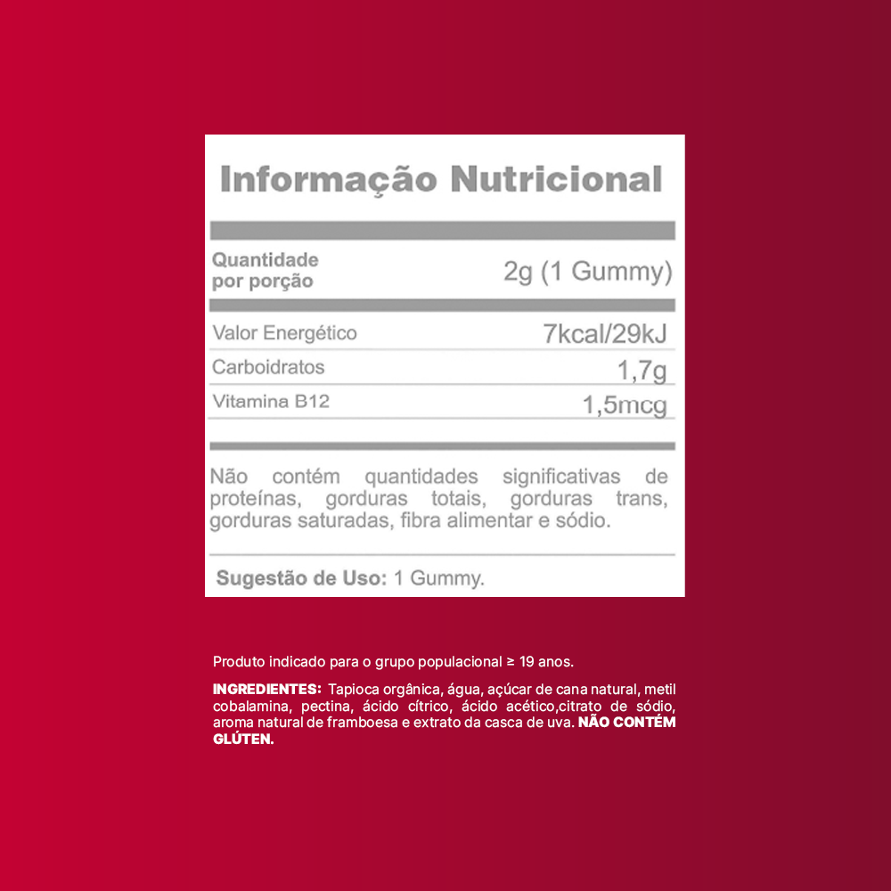 Tabela Nutricional B12 Metilada