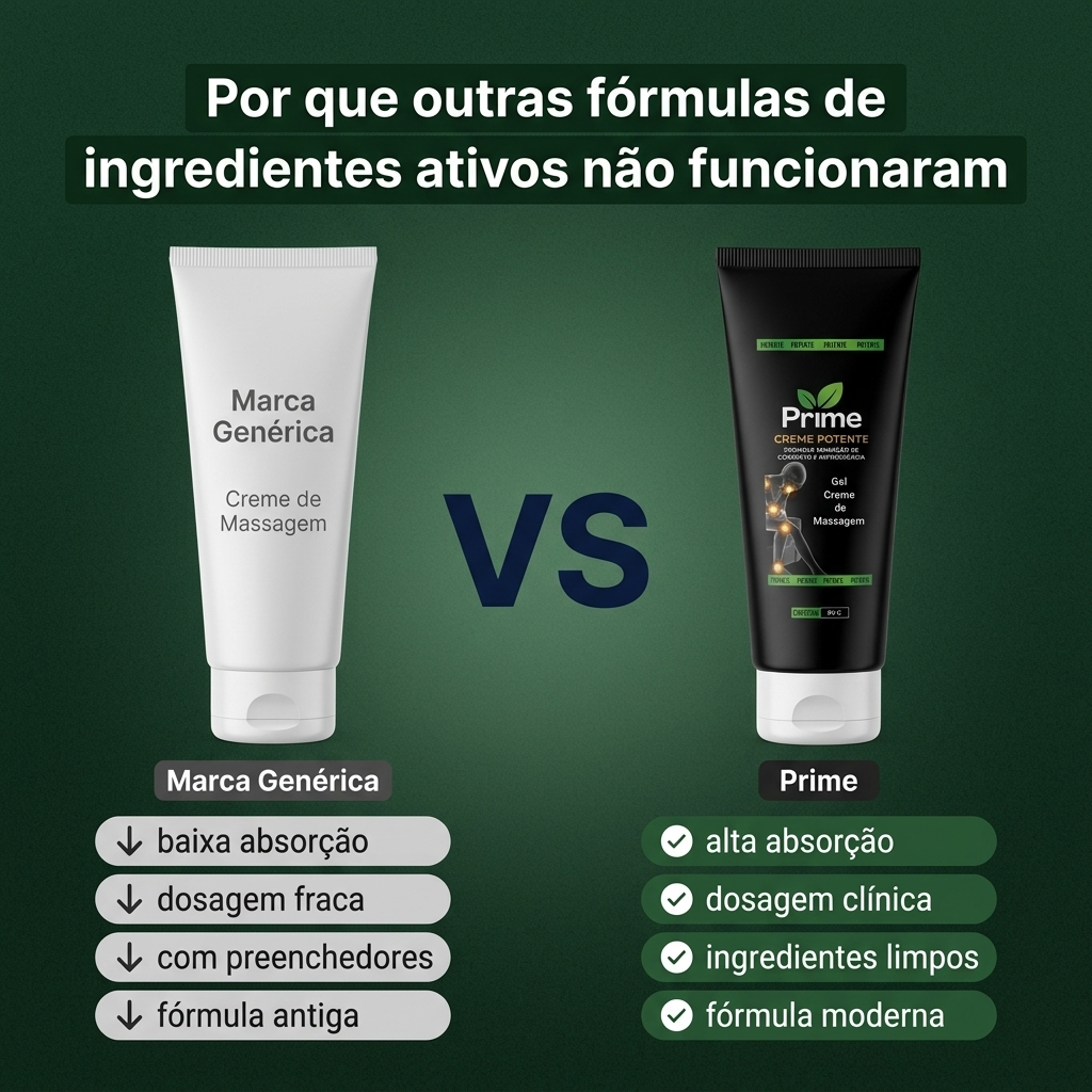 Por que Prime Creme de Massagem funciona onde medicamentos convencionais falham
