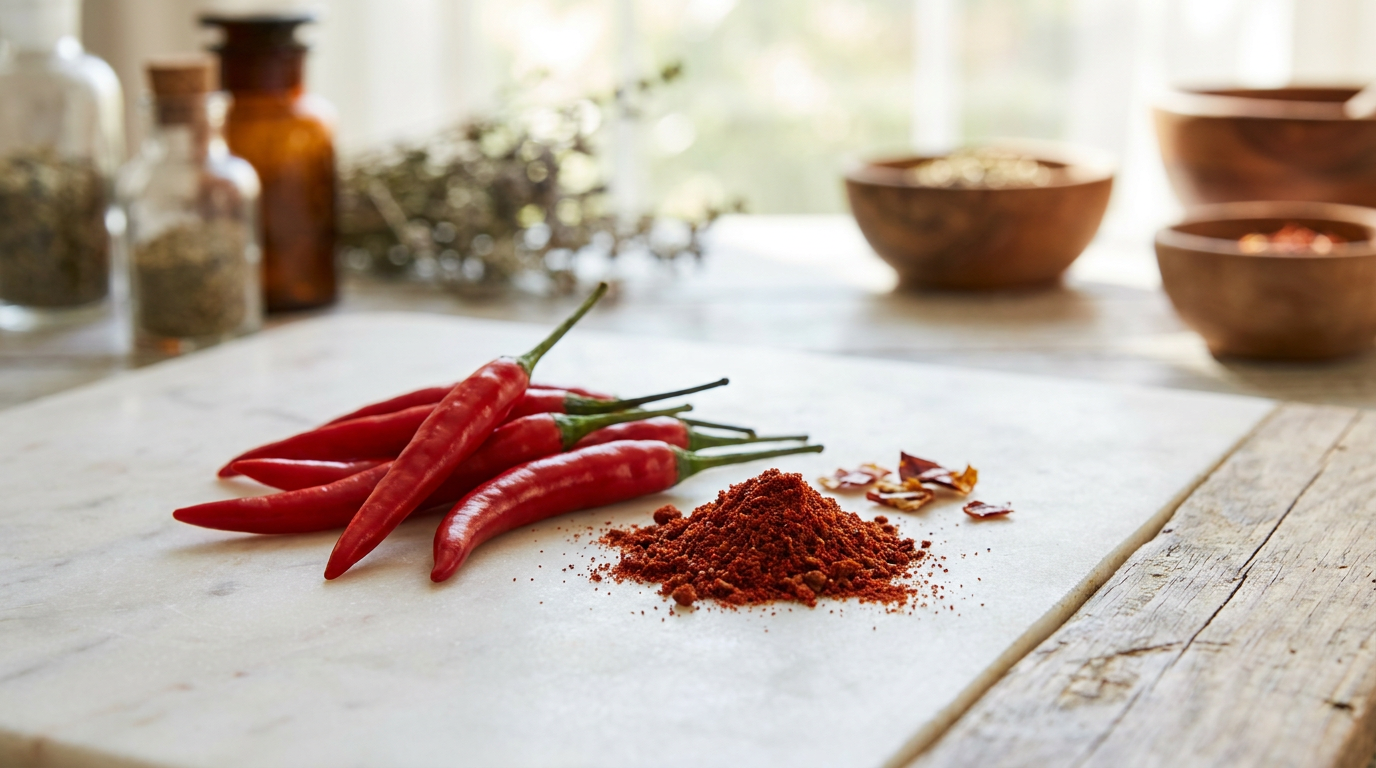 Capsaicina — pimenta vermelha e extrato